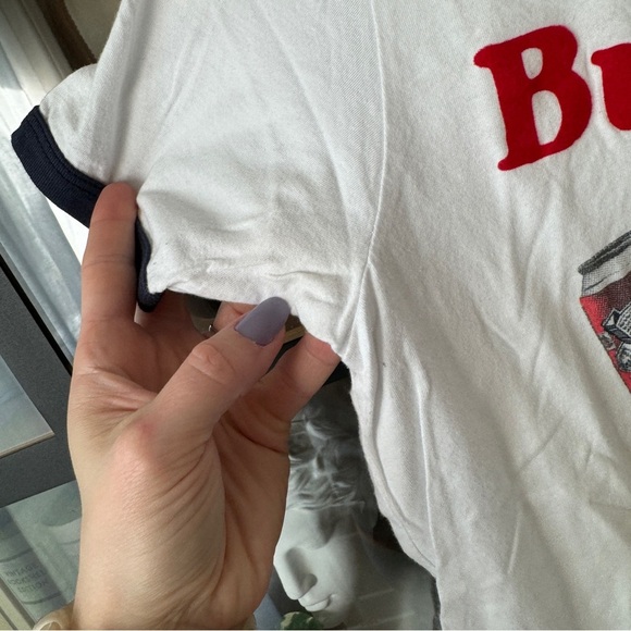 JUNK FOOD Budweiser tee short sleeve navy top friend of mine graphic beer - Picture 4 of 7